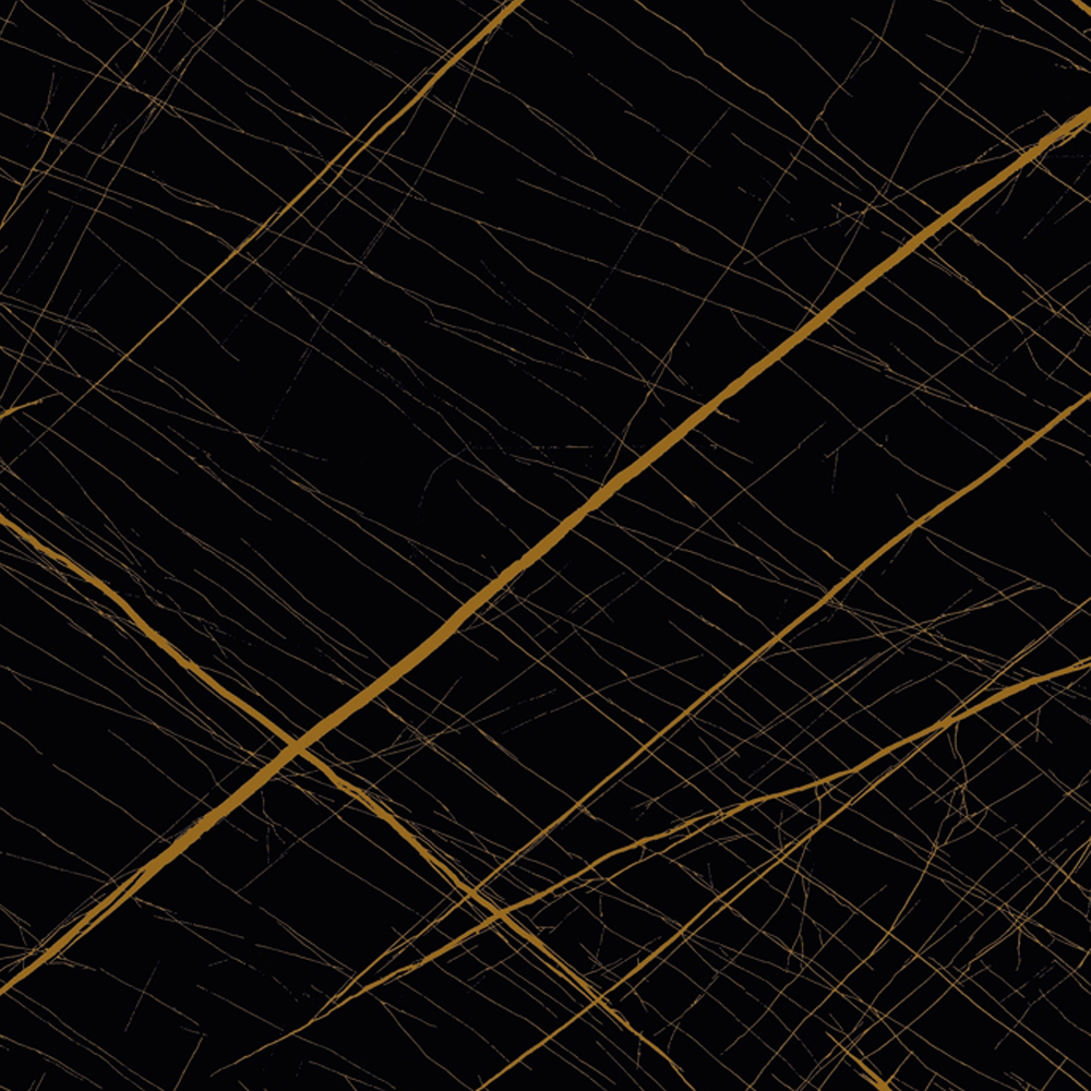8046 | Super High Gloss UV Black & Bold Gold Linear Scratch Panel